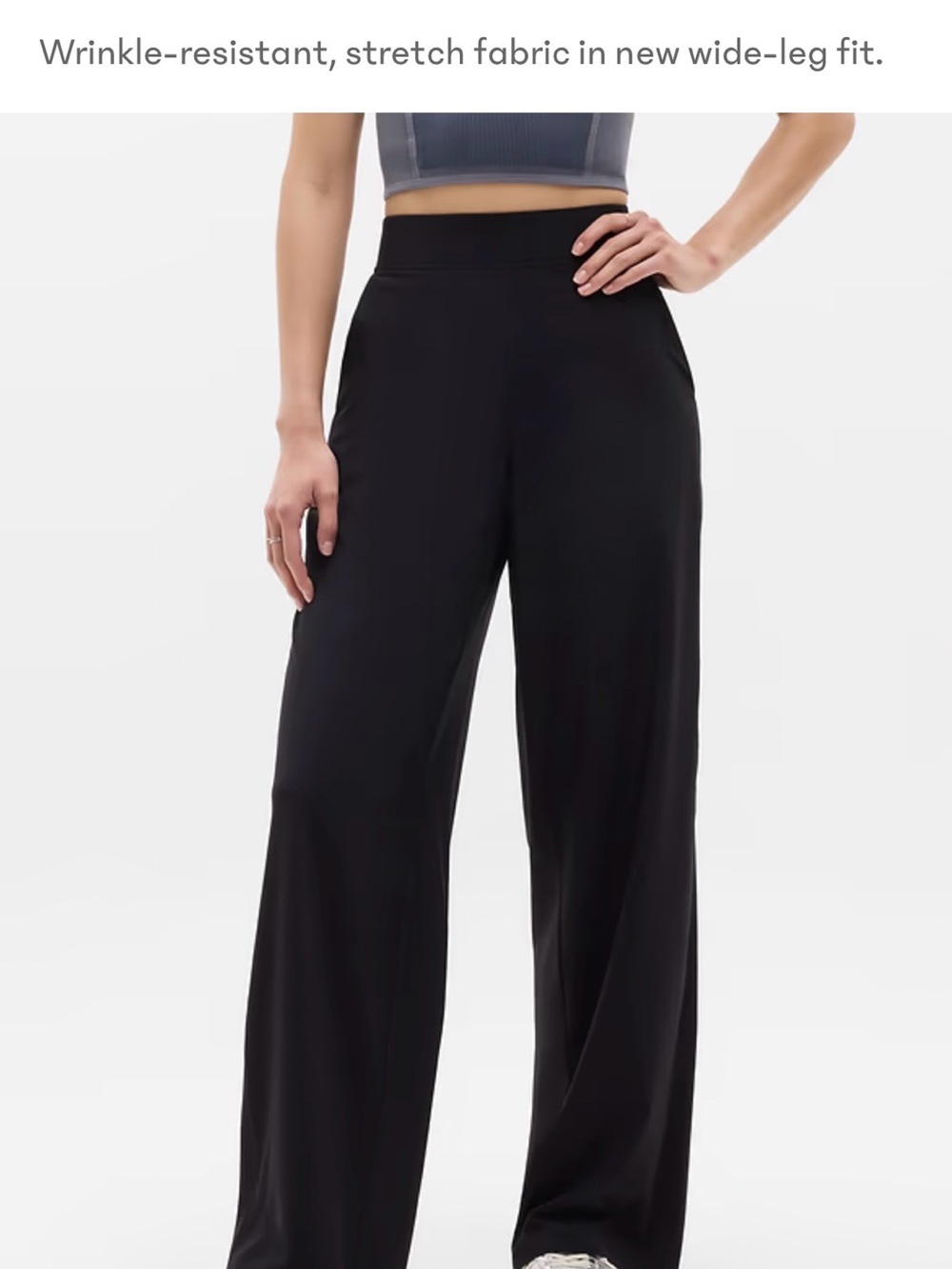 Athleta Black Brooklyn Wide-Leg Ankle Cropped Pants